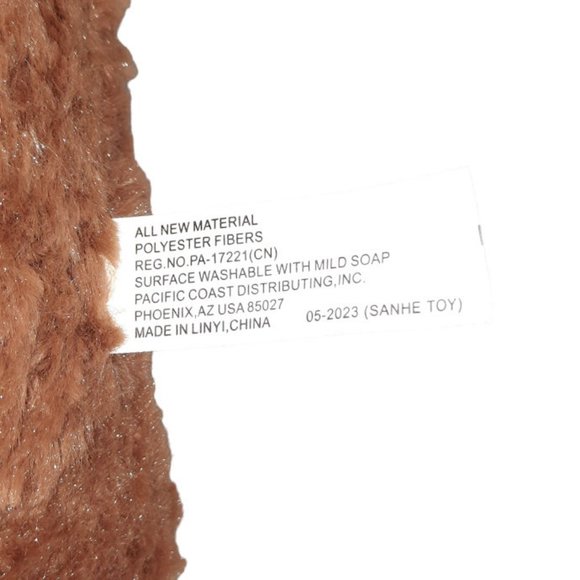 2023 PetSmart Hope The Hamster Squeaker Brown & Red Plaid Pet Plush Toy 10" NEW - Picture 4 of 4